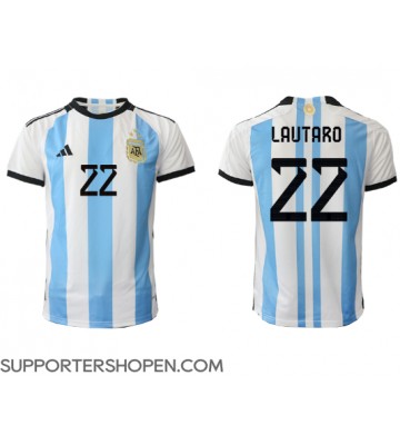 Argentina Lautaro Martinez #22 Hemma Matchtröja VM 2022 Kortärmad